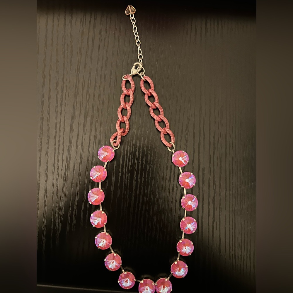 Lotus Pink Crystal Necklace